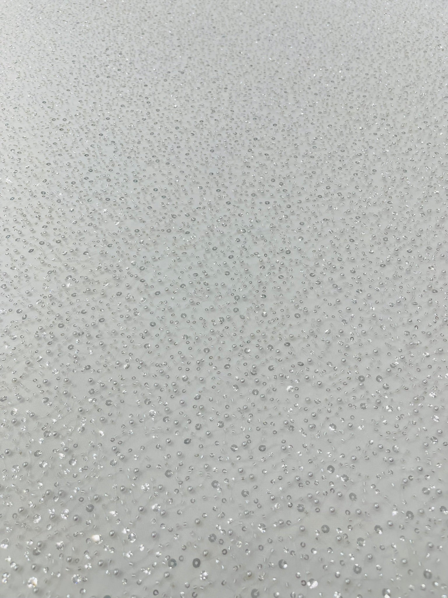 All Over Luxury Beaded Mesh with Pearls, Sequins for Wedding Dresses, Prom Gowns - New Creations Fabric & Foam Inc