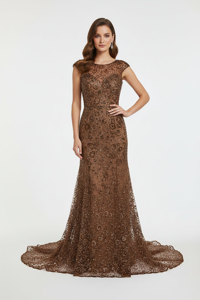All Over Luxury Beaded Mesh with Pearls, Sequins for Wedding Dresses, Prom Gowns - New Creations Fabric & Foam Inc