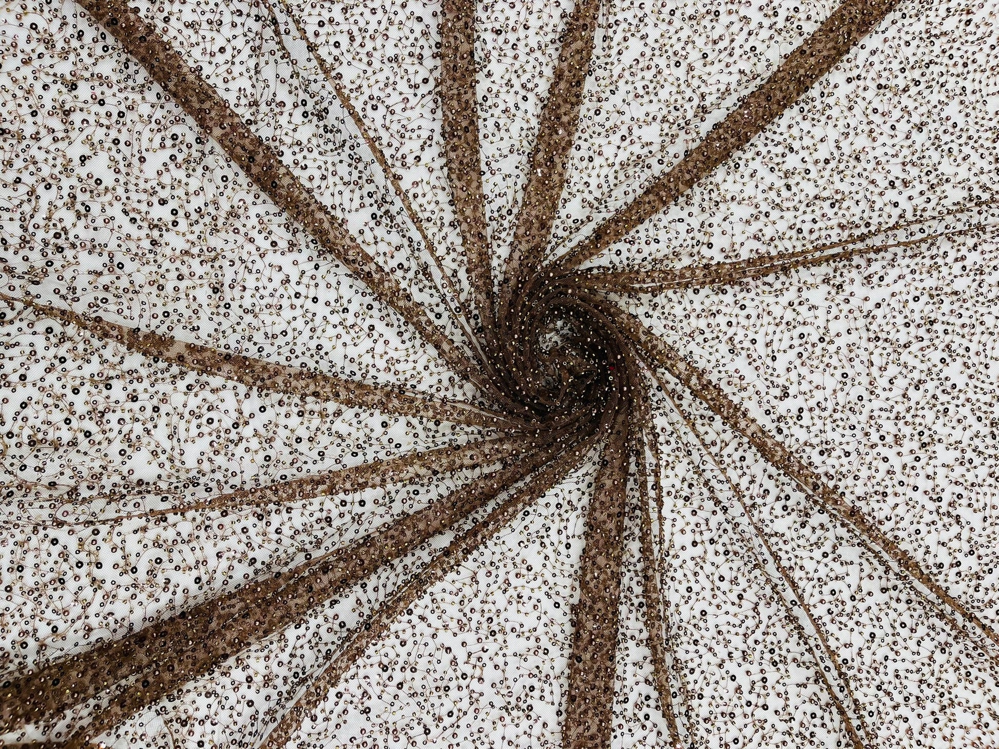 All Over Luxury Beaded Mesh with Pearls, Sequins for Wedding Dresses, Prom Gowns - New Creations Fabric & Foam Inc