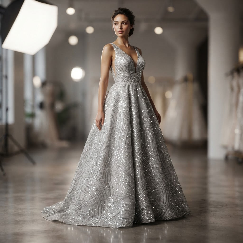 Luxury Flame Beaded Lace Fabric| Prom| Wedding| By The Yard.