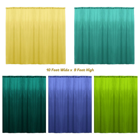 Backdrop Drape Curtain 10 Feet Wide x 9 Feet High, Polyester Poplin SEAMLESS 1 Panel. - New Creations Fabric & Foam Inc
