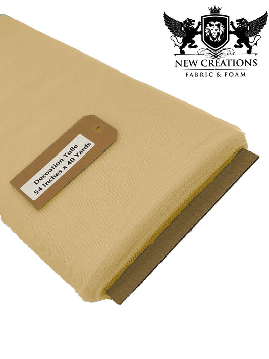 Beige Tutu Fabric Bolt Bridal Party Wedding Decoration, Wholesale Tulle, Party, Tulle Net. - New Creations Fabric & Foam Inc