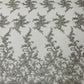 BIG FLORAL DAMASK BEADED MESH LACE FABRIC (By The Yard) - New Creations Fabric & Foam Inc