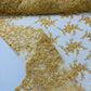 BIG FLORAL DAMASK BEADED MESH LACE FABRIC (By The Yard) - New Creations Fabric & Foam Inc