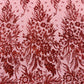 Big Glitter Damask Design On A Mesh Lace Fabric| New Creations Fabric & Foam Inc. - New Creations Fabric & Foam Inc