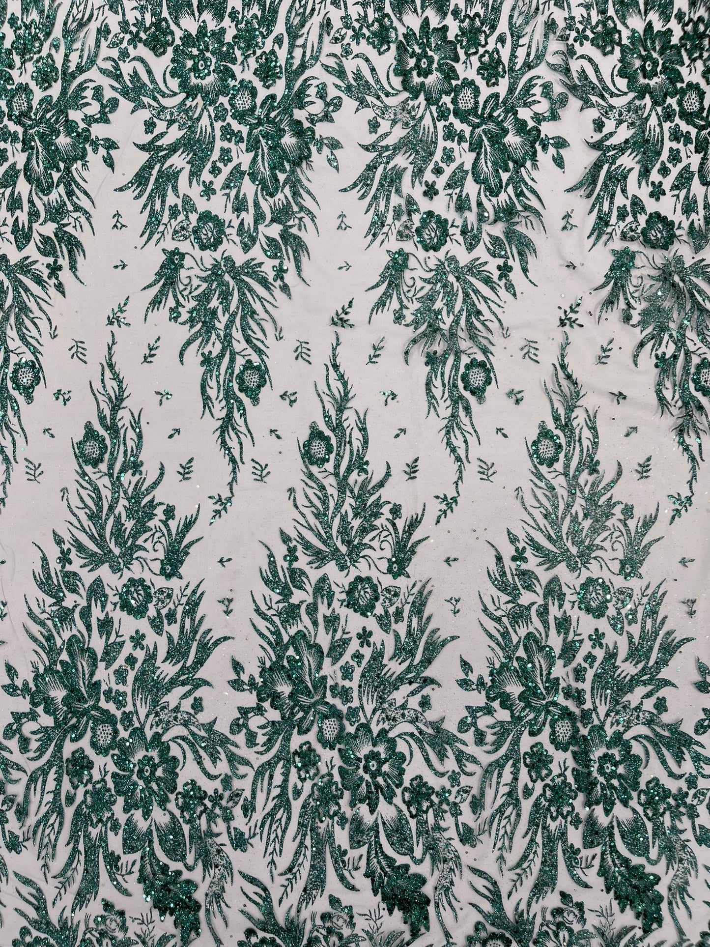 Big Glitter Damask Design On A Mesh Lace Fabric| New Creations Fabric & Foam Inc. - New Creations Fabric & Foam Inc