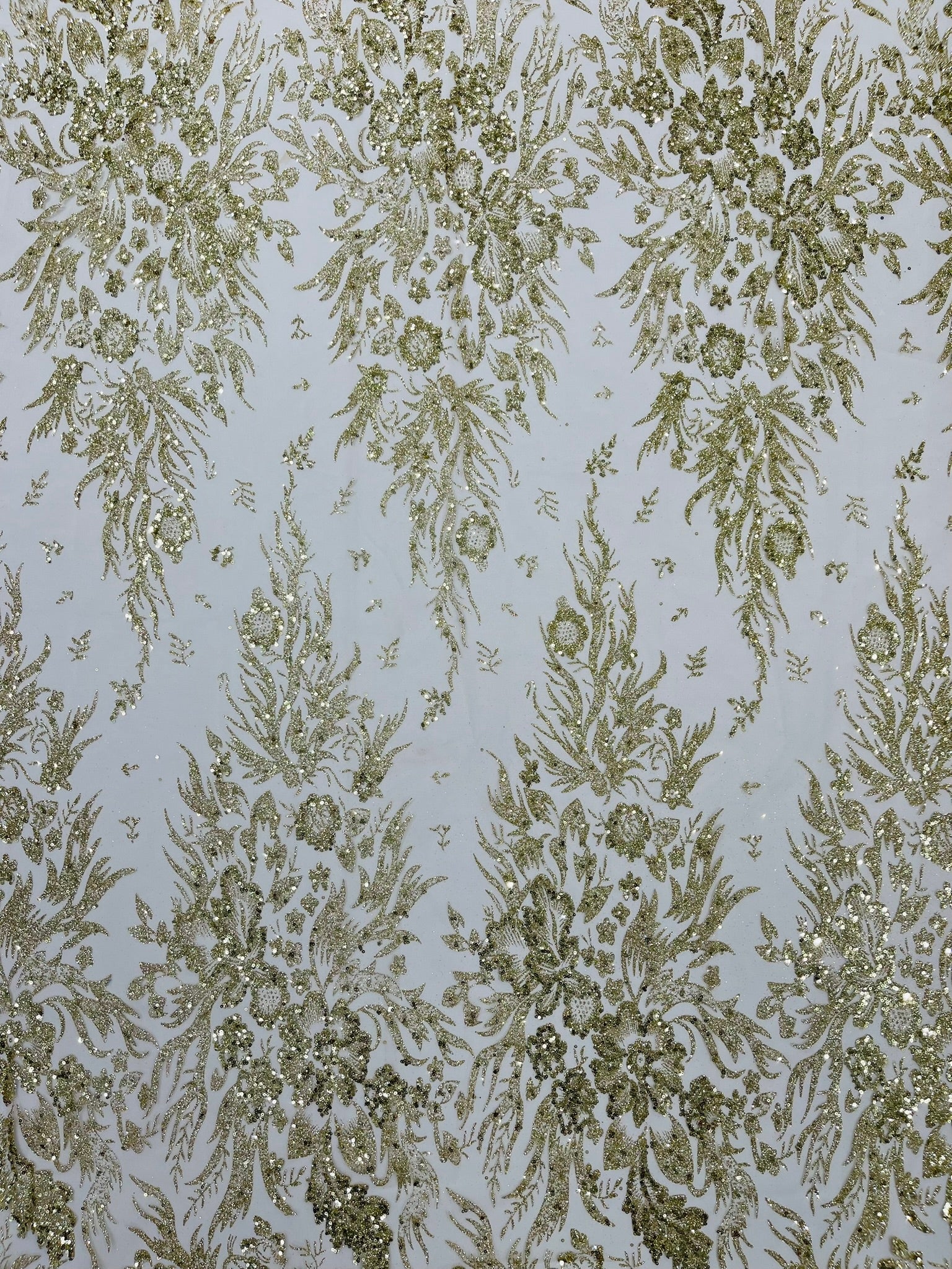 Big Glitter Damask Design On A Mesh Lace Fabric| New Creations Fabric & Foam Inc. - New Creations Fabric & Foam Inc
