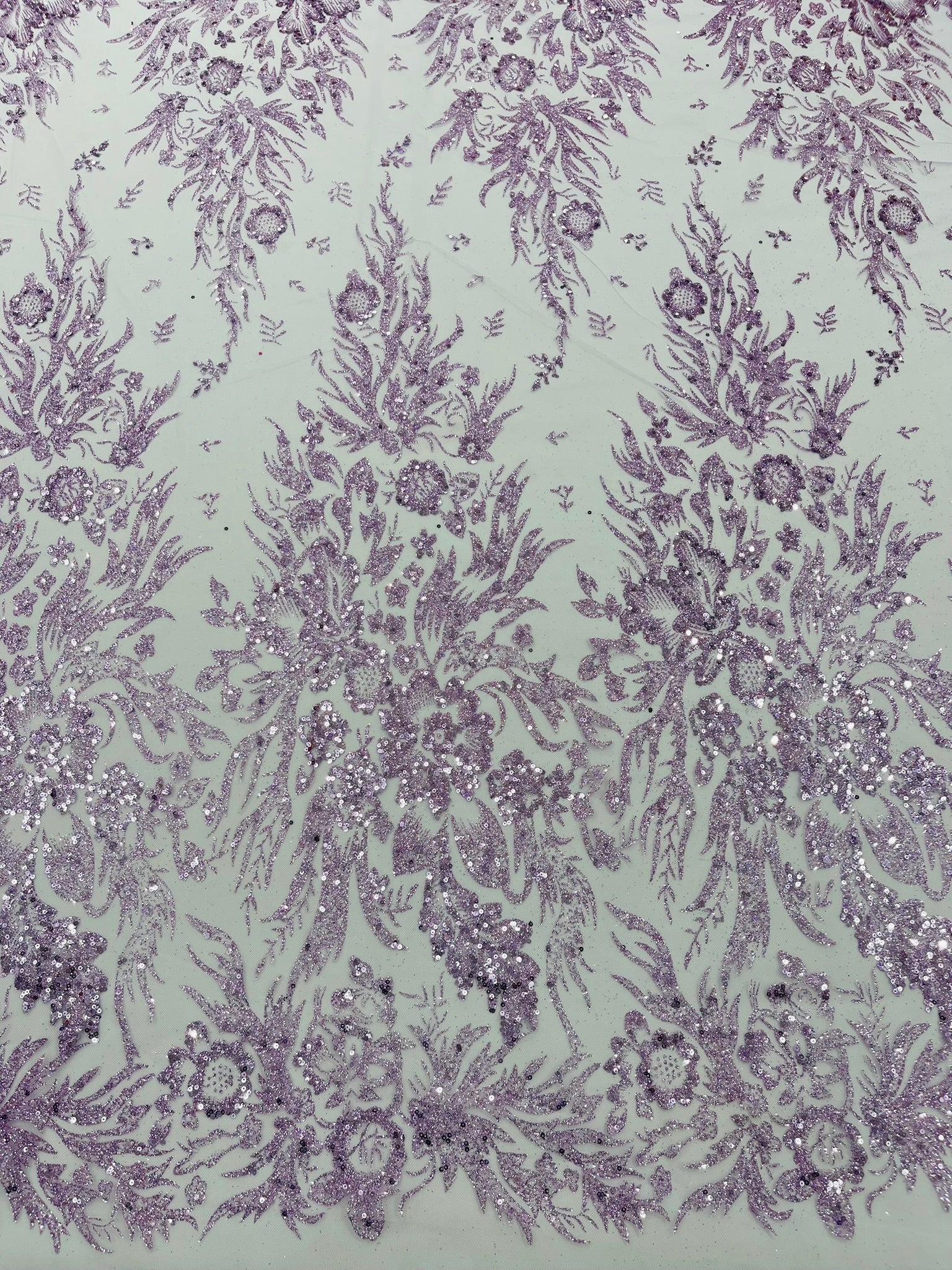 Big Glitter Damask Design On A Mesh Lace Fabric| New Creations Fabric & Foam Inc. - New Creations Fabric & Foam Inc
