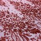 Big Glitter Damask Design On A Mesh Lace Fabric| New Creations Fabric & Foam Inc. - New Creations Fabric & Foam Inc