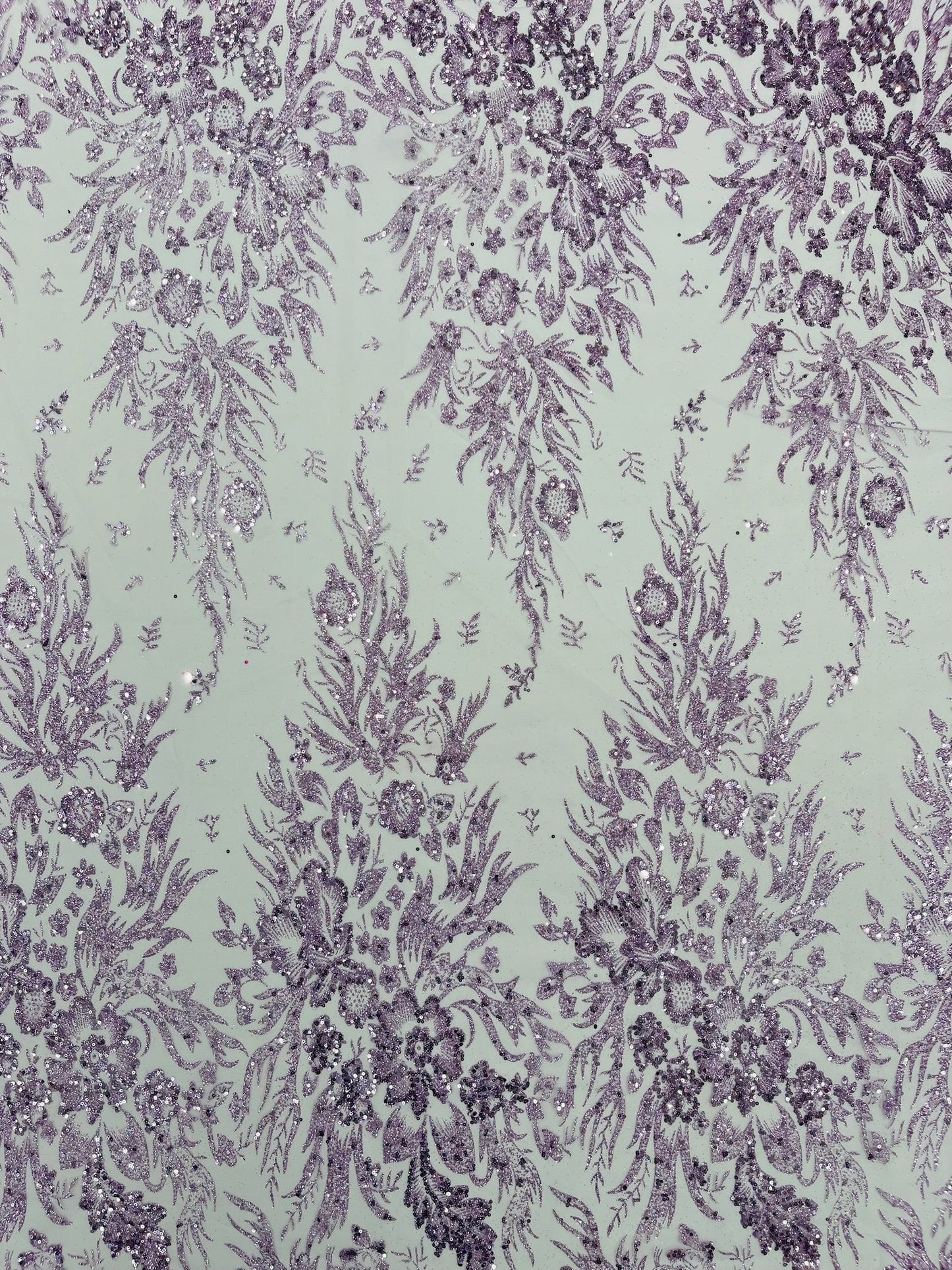 Big Glitter Damask Design On A Mesh Lace Fabric| New Creations Fabric & Foam Inc. - New Creations Fabric & Foam Inc