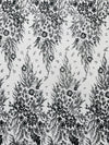 Big Glitter Damask Design On A Mesh Lace Fabric| New Creations Fabric & Foam Inc. - New Creations Fabric & Foam Inc