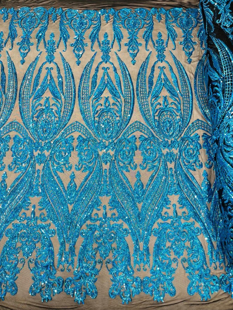 Big Sequin Damask Fabric 54” Wide| New Creations Fabric & Foam Inc. - New Creations Fabric & Foam Inc