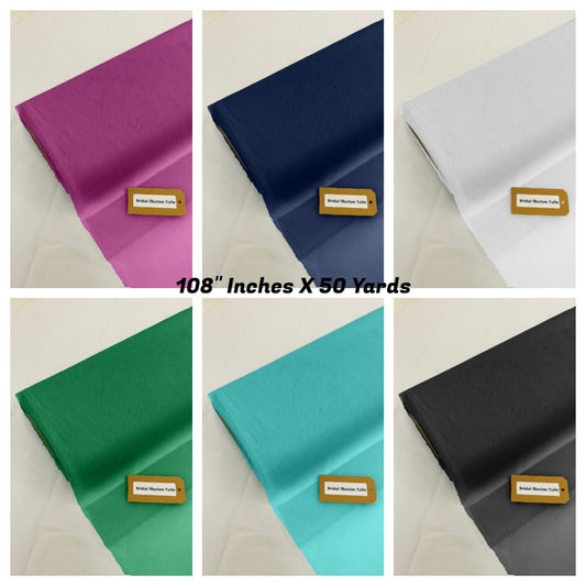 BRIDAL TULLE (by the roll - 108"wide X 50 yards) - New Creations Fabric & Foam Inc