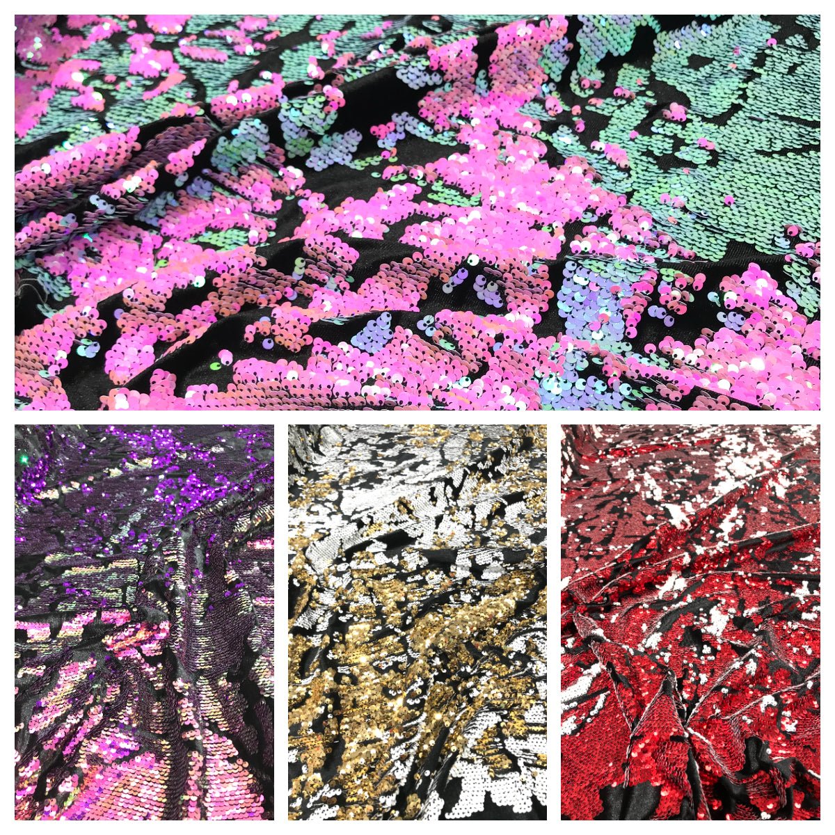 Camo Sequin Stretch Velvet 54" Wide| New Creations Fabric & Foam Inc. - New Creations Fabric & Foam Inc