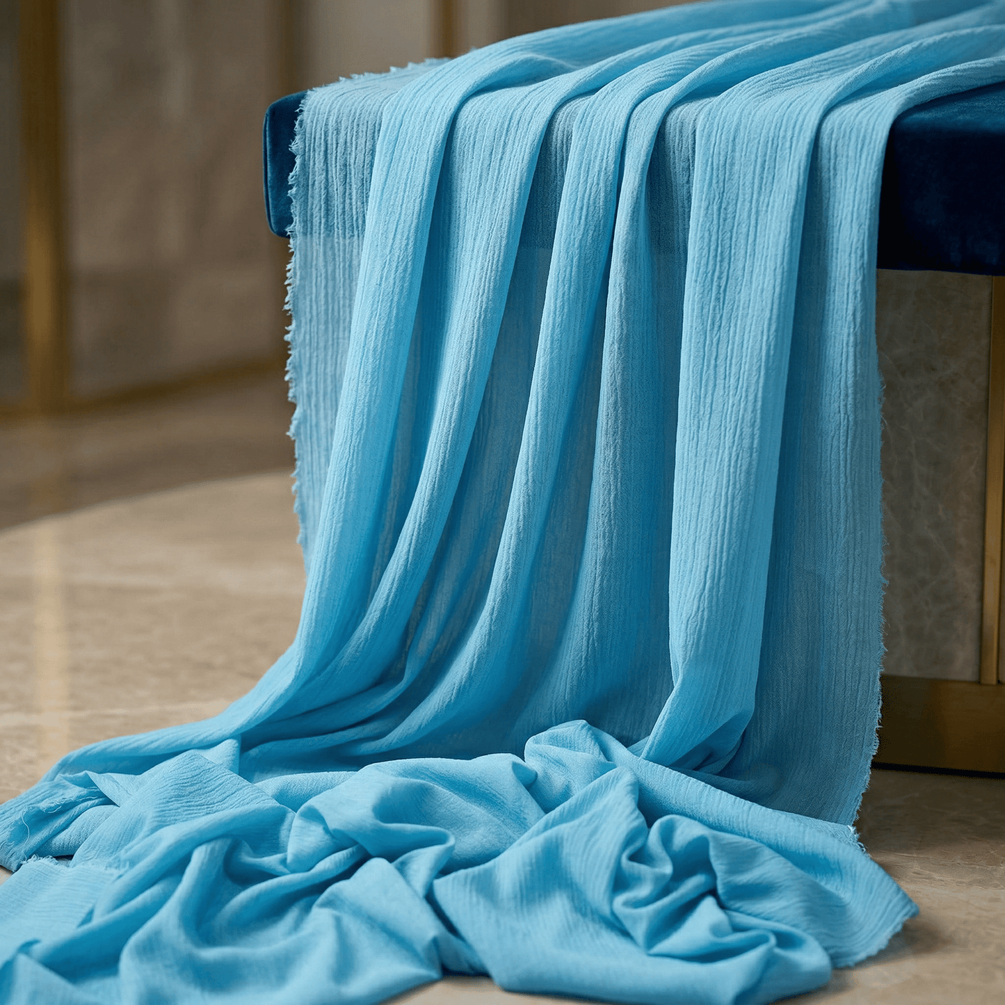 Cheesecloth Cotton Gauze Table Runner 5 Yards (48” Wide) – Sheer Boho Wedding Table Runner, Extra Long Rustic Wedding & Event Table Decor - New Creations Fabric & Foam Inc