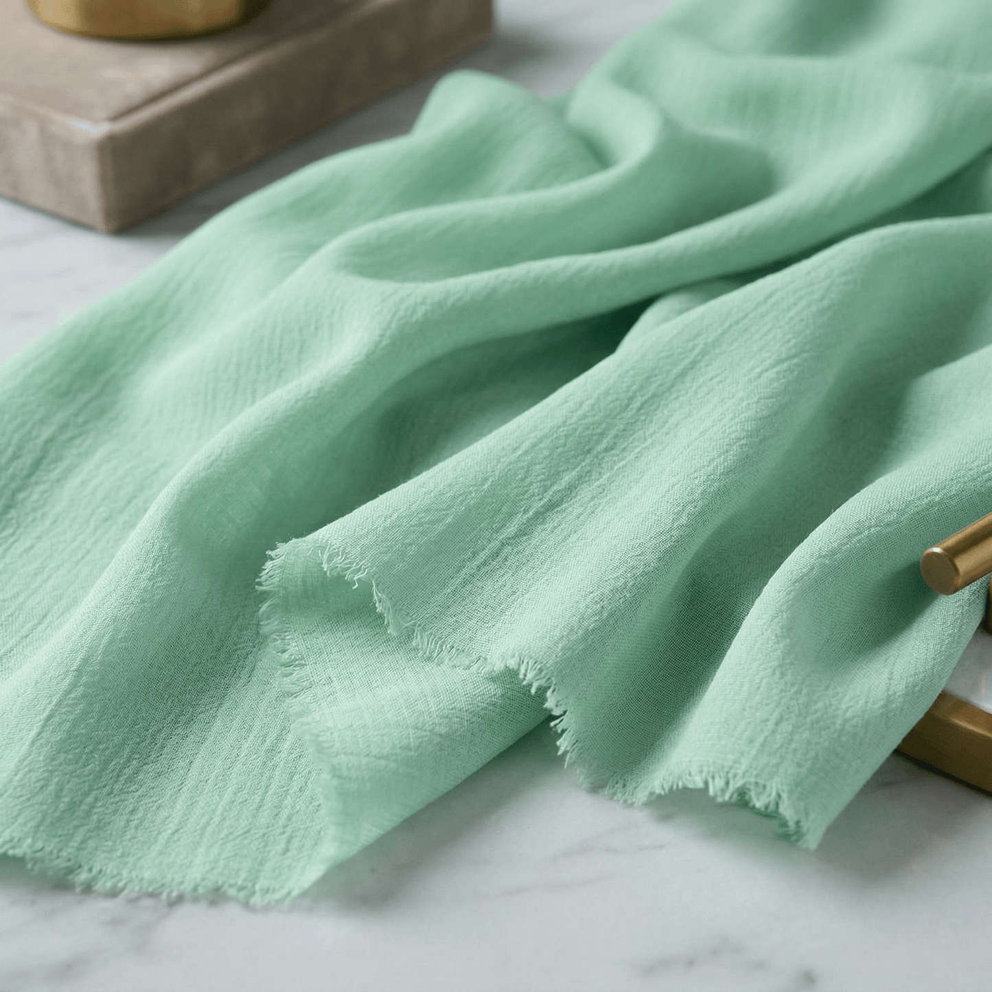 Cheesecloth Cotton Gauze Table Runner 5 Yards (48” Wide) – Sheer Boho Wedding Table Runner, Extra Long Rustic Wedding & Event Table Decor - New Creations Fabric & Foam Inc