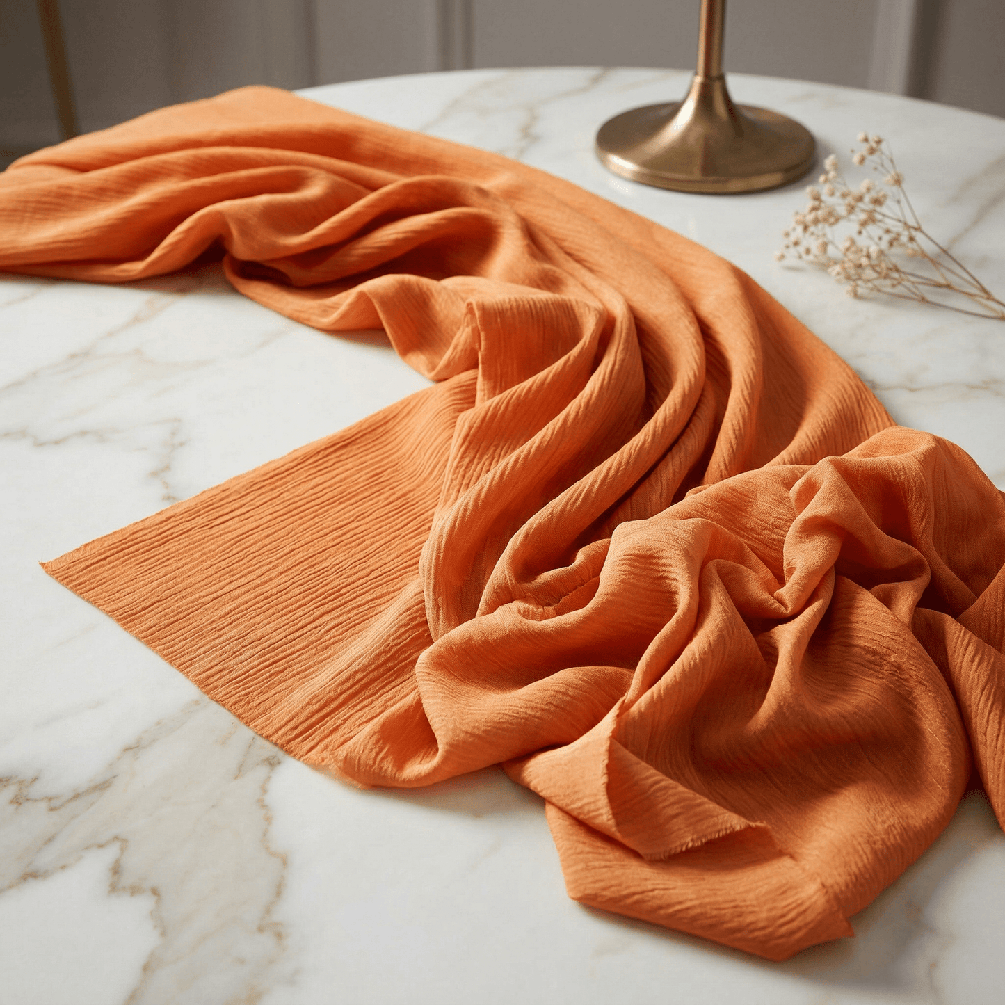 Cheesecloth Cotton Gauze Table Runner 5 Yards (48” Wide) – Sheer Boho Wedding Table Runner, Extra Long Rustic Wedding & Event Table Decor - New Creations Fabric & Foam Inc