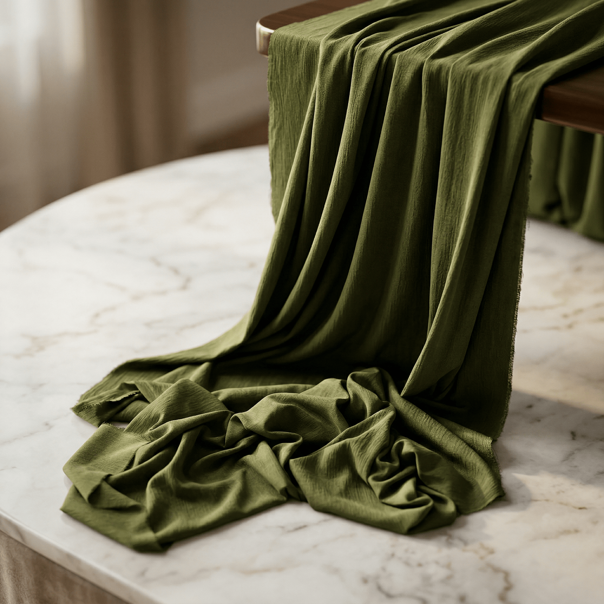Cheesecloth Cotton Gauze Table Runner 5 Yards (48” Wide) – Sheer Boho Wedding Table Runner, Extra Long Rustic Wedding & Event Table Decor - New Creations Fabric & Foam Inc