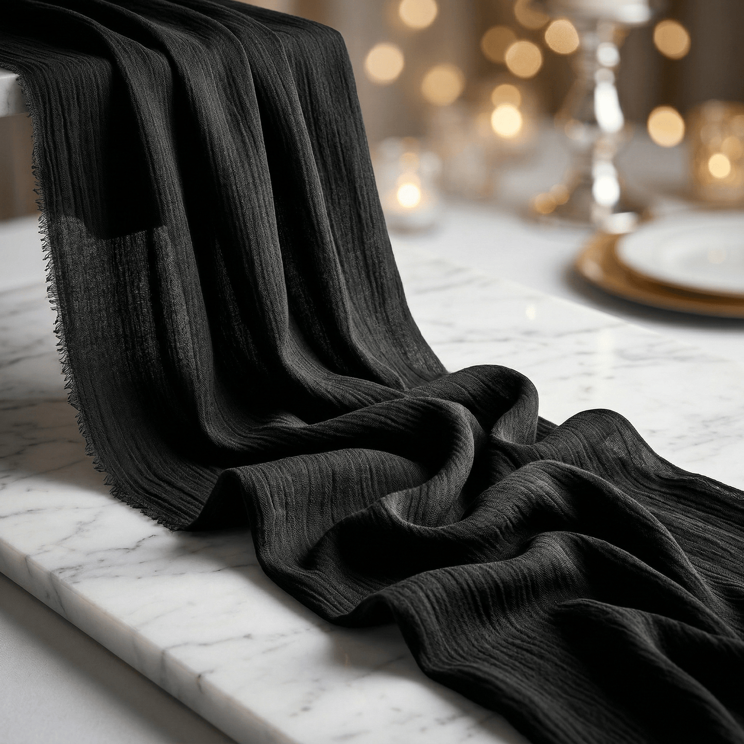 Cheesecloth Cotton Gauze Table Runner 5 Yards (48” Wide) – Sheer Boho Wedding Table Runner, Extra Long Rustic Wedding & Event Table Decor - New Creations Fabric & Foam Inc