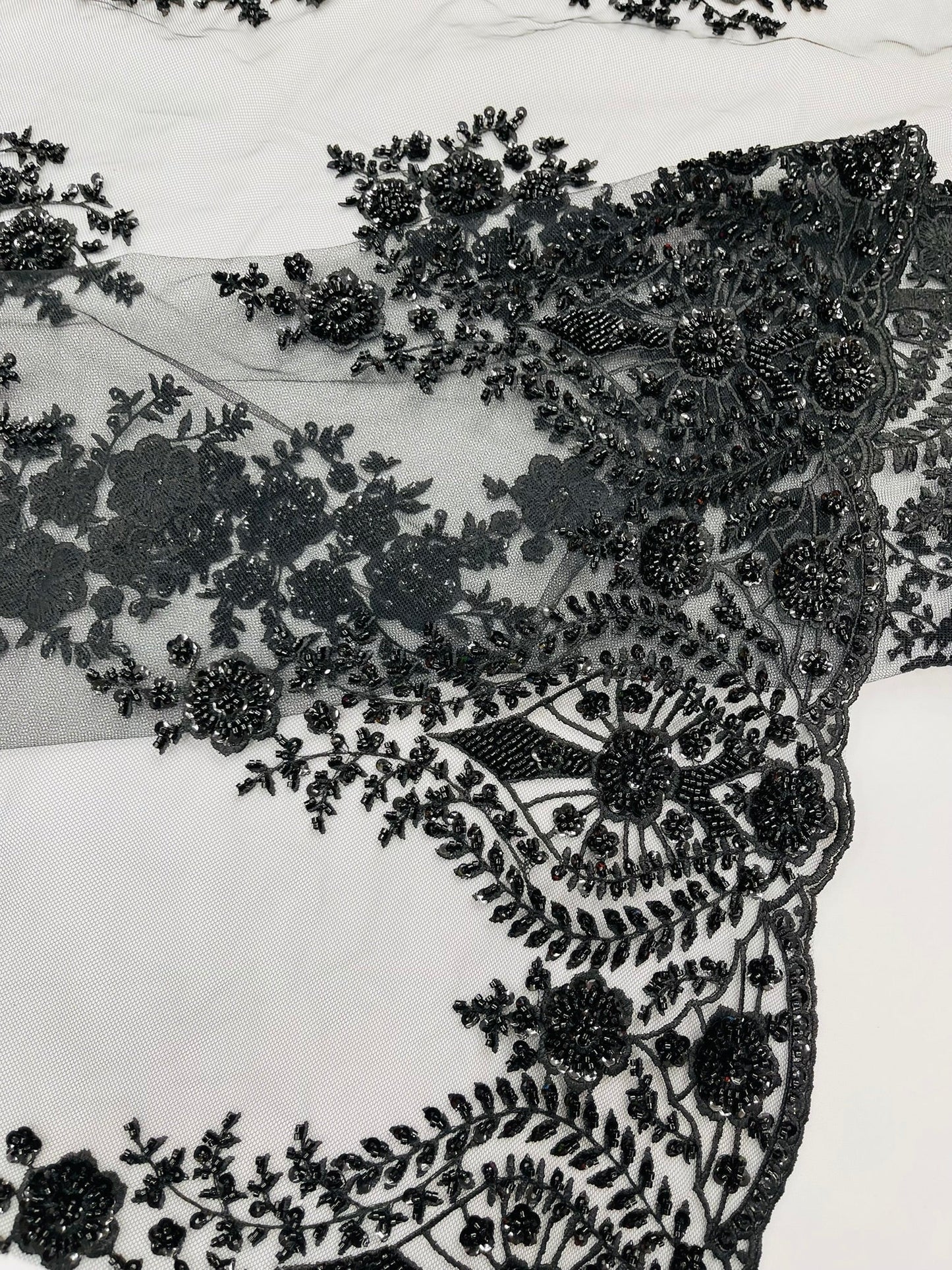 Classic Beaded Damask Lace 54” Wide| New Creations Fabric & Foam Inc. - New Creations Fabric & Foam Inc