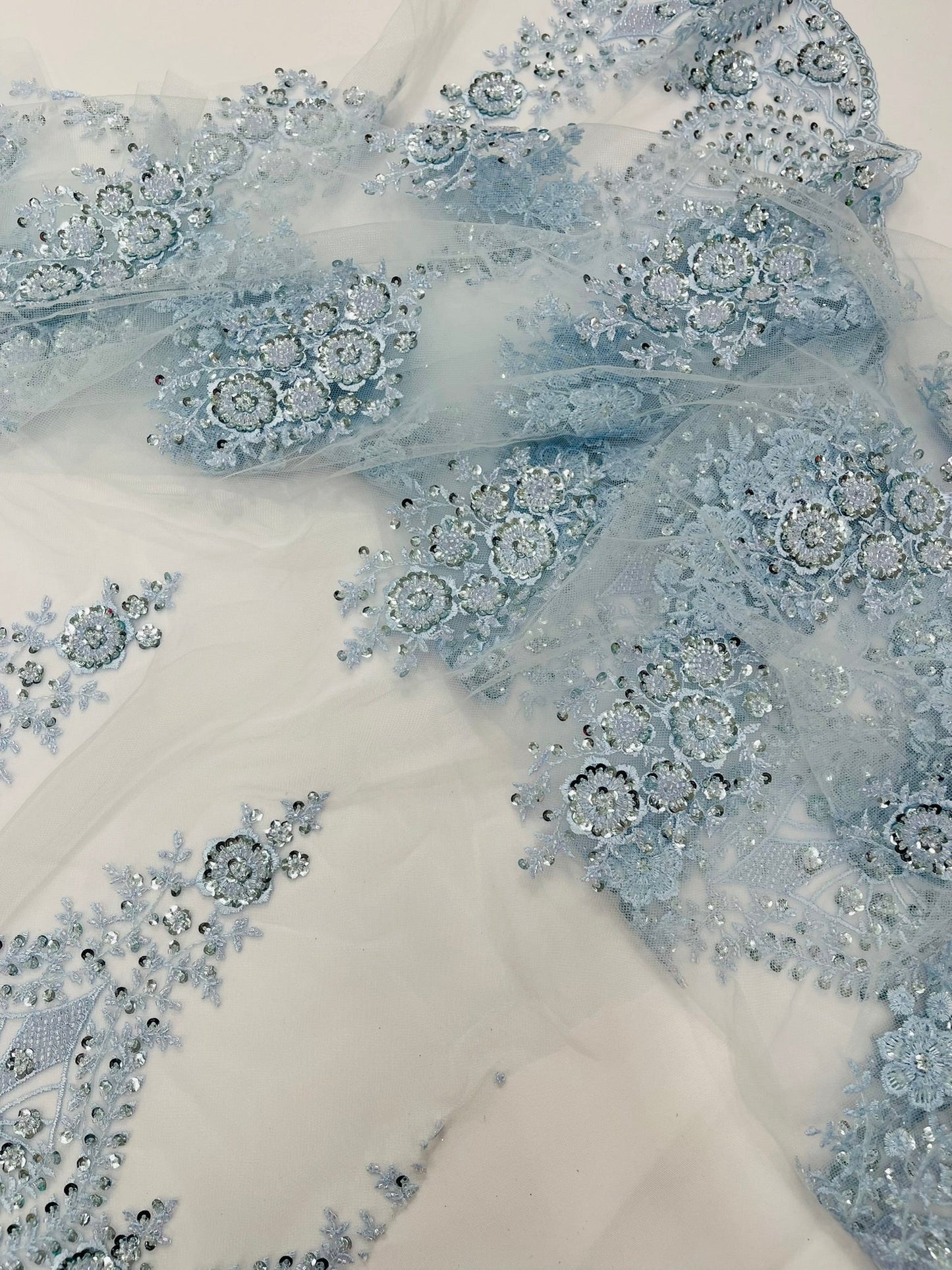 Classic Beaded Damask Lace 54” Wide| New Creations Fabric & Foam Inc. - New Creations Fabric & Foam Inc