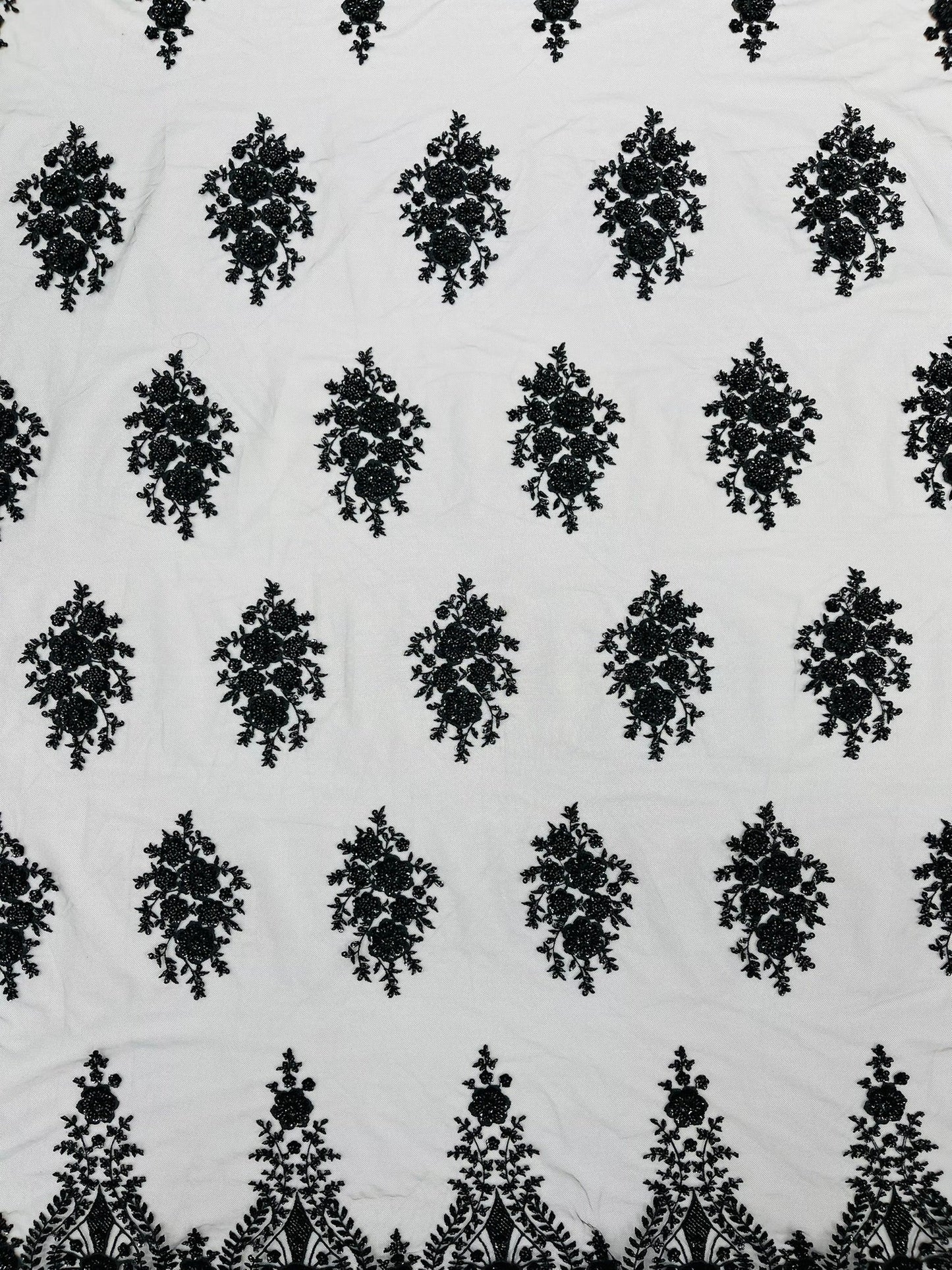 Classic Beaded Damask Lace 54” Wide| New Creations Fabric & Foam Inc. - New Creations Fabric & Foam Inc