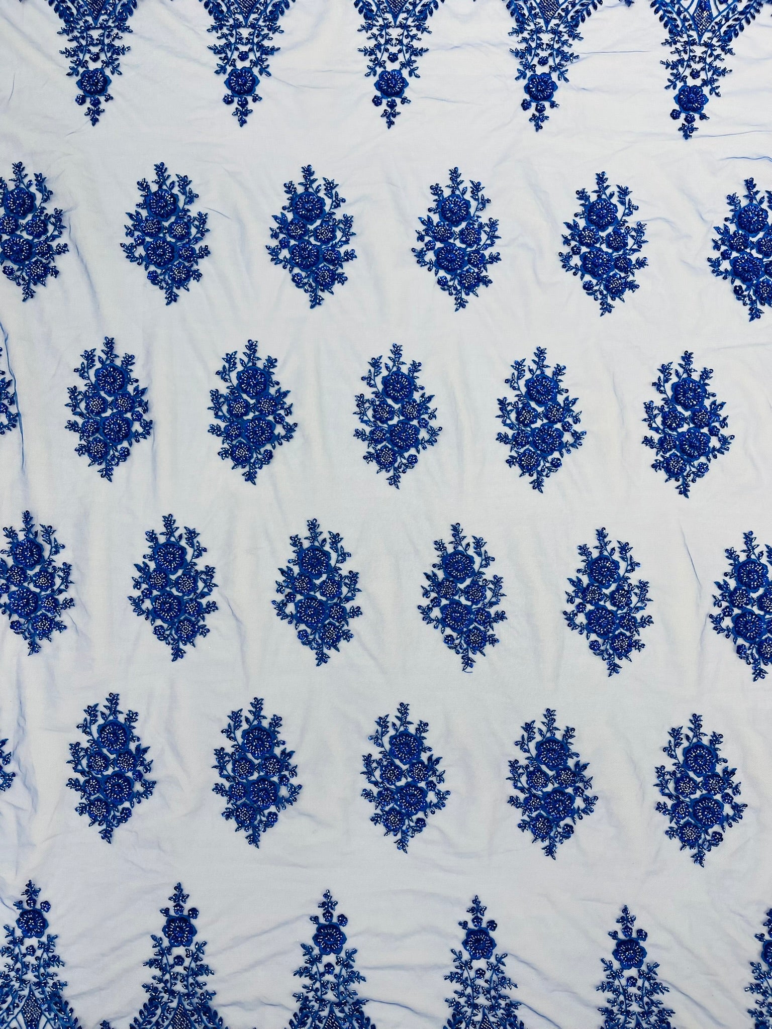 Classic Beaded Damask Lace 54” Wide| New Creations Fabric & Foam Inc. - New Creations Fabric & Foam Inc