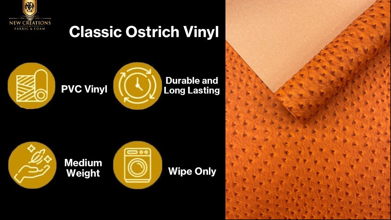 Classic Ostrich Upholstery Vinyl Fabric| New Creations Fabric & Foam Inc. - New Creations Fabric & Foam Inc