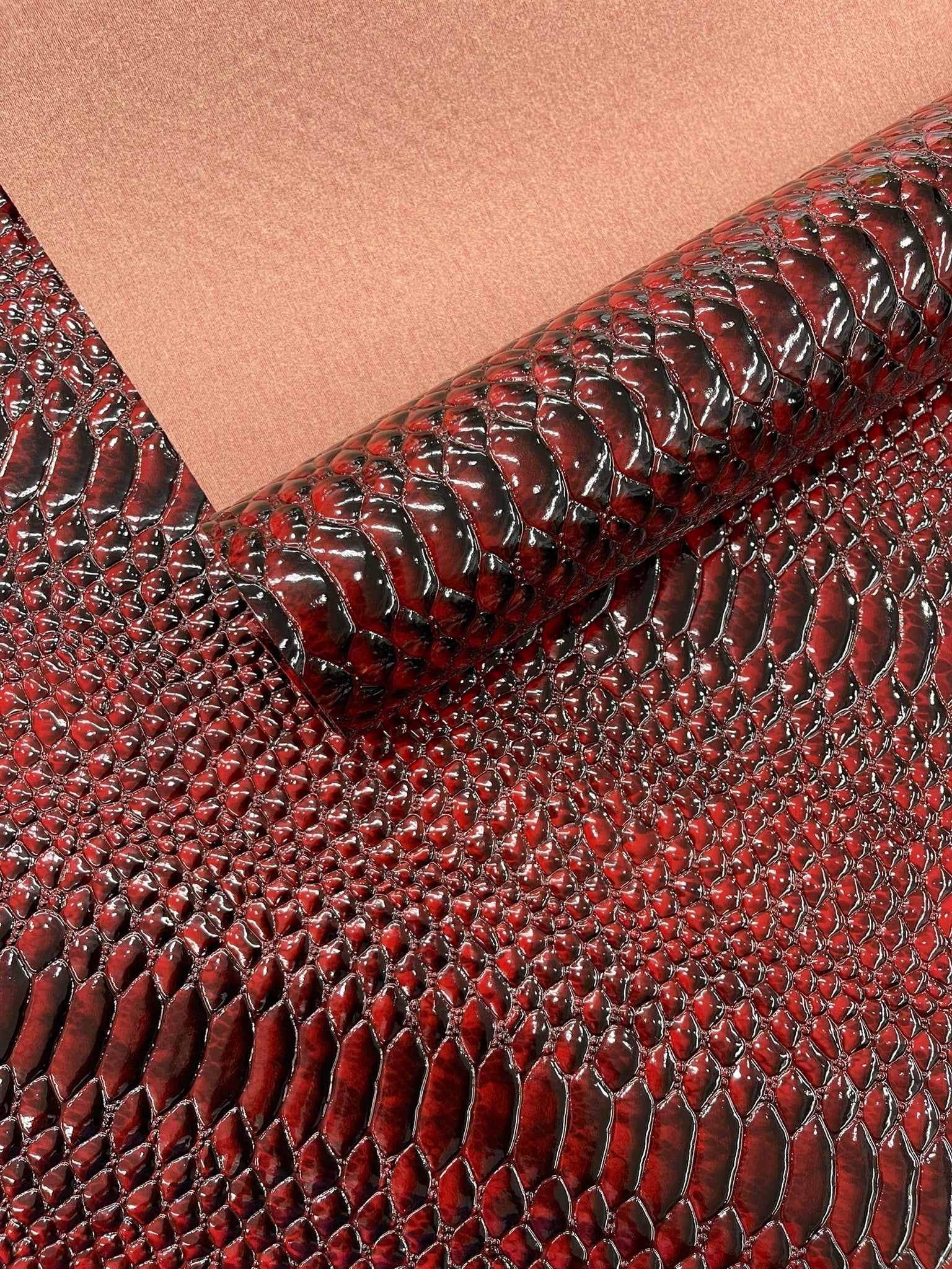 Cobra Snake Shiny Vinyl 3D Embossed Fabric 2 Tone Cobra Snake Fabric| New Creations Fabric & Foam Inc. - New Creations Fabric & Foam Inc