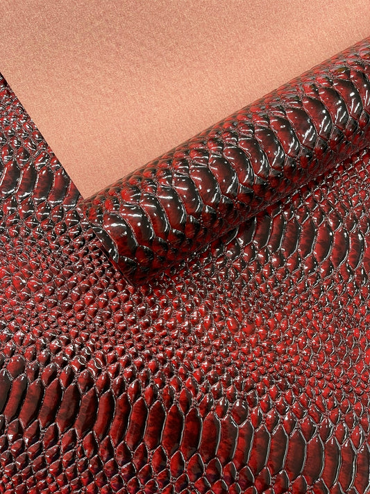 Cobra Snake Shiny Vinyl 3D Embossed Fabric 2 Tone Cobra Snake Fabric| New Creations Fabric & Foam Inc. - New Creations Fabric & Foam Inc
