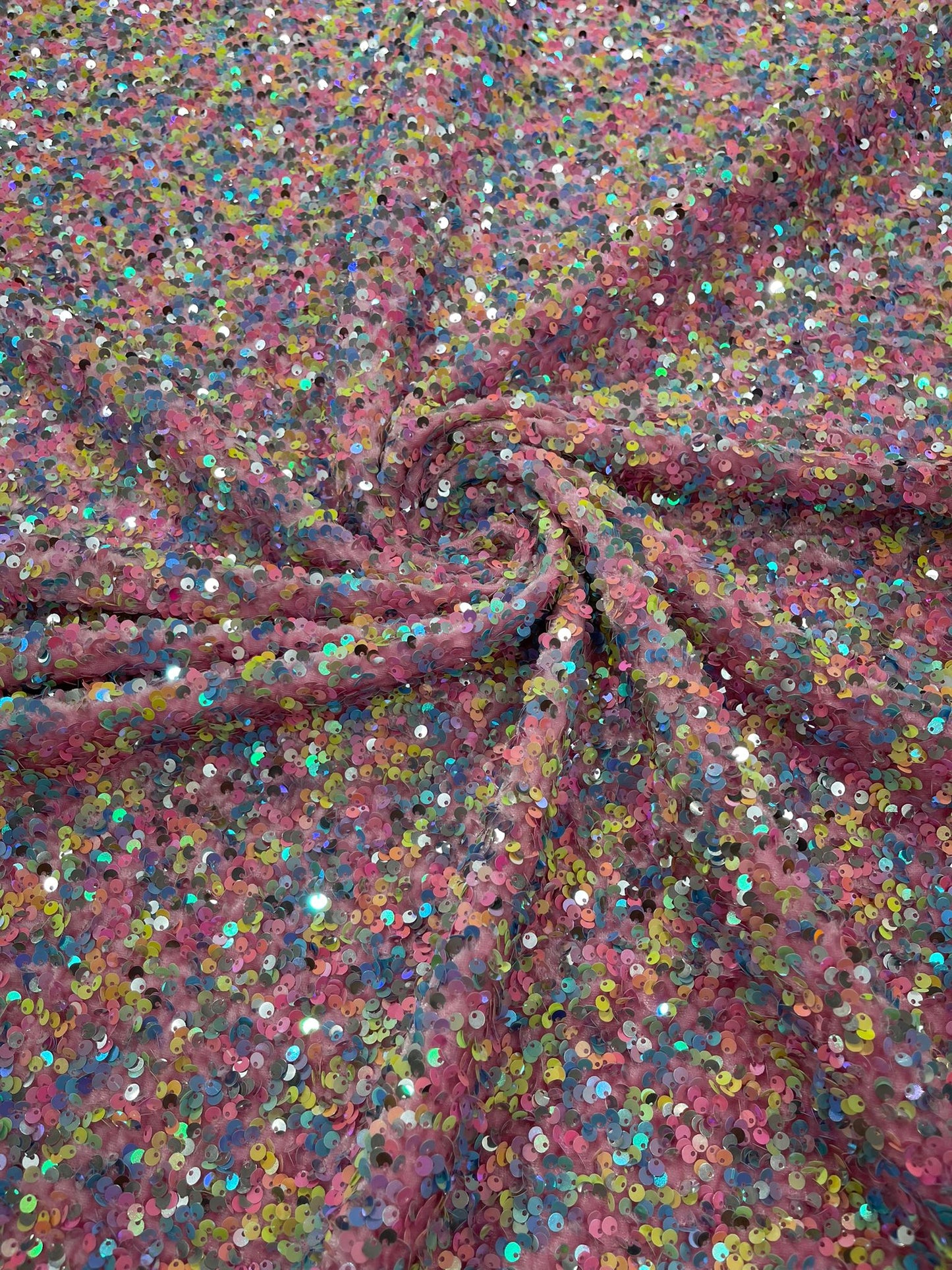 Confetti Sequin Stretch Velvet 54" Wide| New Creations Fabric & Foam Inc. - New Creations Fabric & Foam Inc