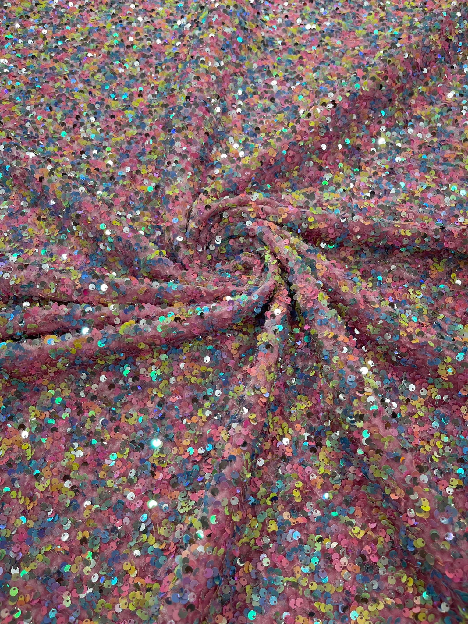 Confetti Sequin Stretch Velvet 54" Wide| New Creations Fabric & Foam Inc. - New Creations Fabric & Foam Inc