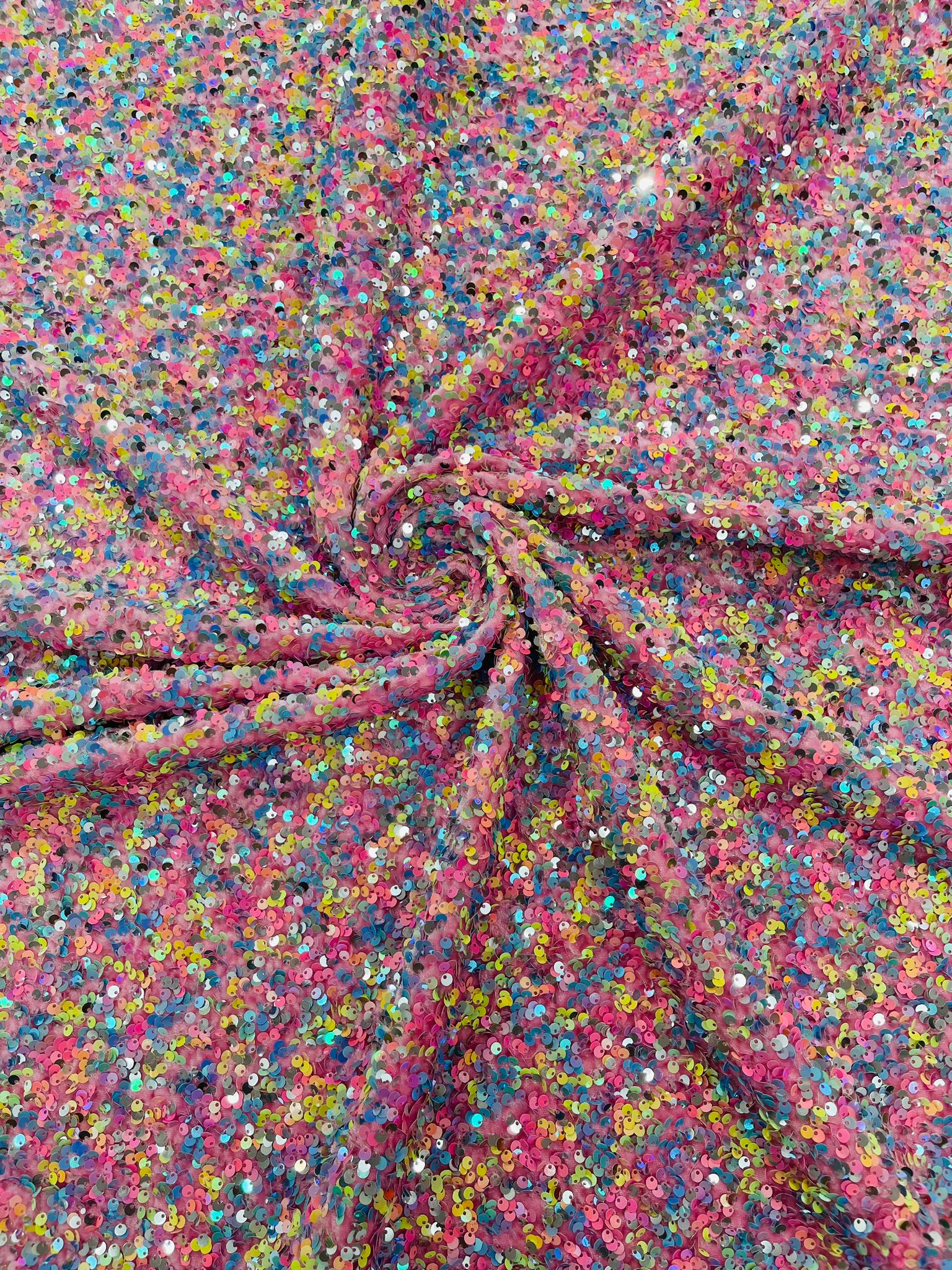 Confetti Sequin Stretch Velvet 54" Wide| New Creations Fabric & Foam Inc. - New Creations Fabric & Foam Inc