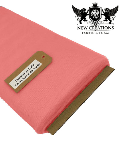 Coral Tutu Fabric Bolt Bridal Party Wedding Decoration, Wholesale Tulle, Party, Tulle Net. - New Creations Fabric & Foam Inc