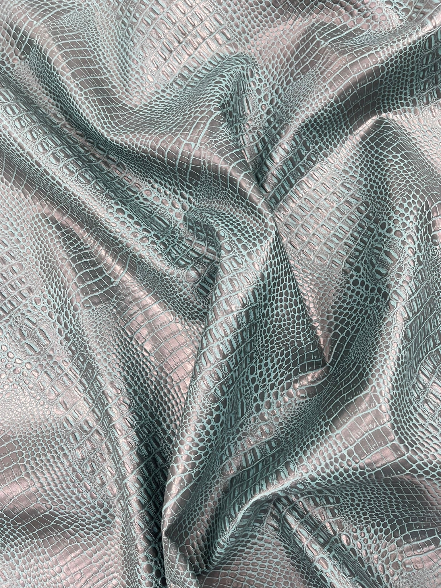 Crocodile Marine Vinyl 2 tone Upholstery Skin Texture Faux Leather PVC| New Creations Fabric & Foam Inc. - New Creations Fabric & Foam Inc