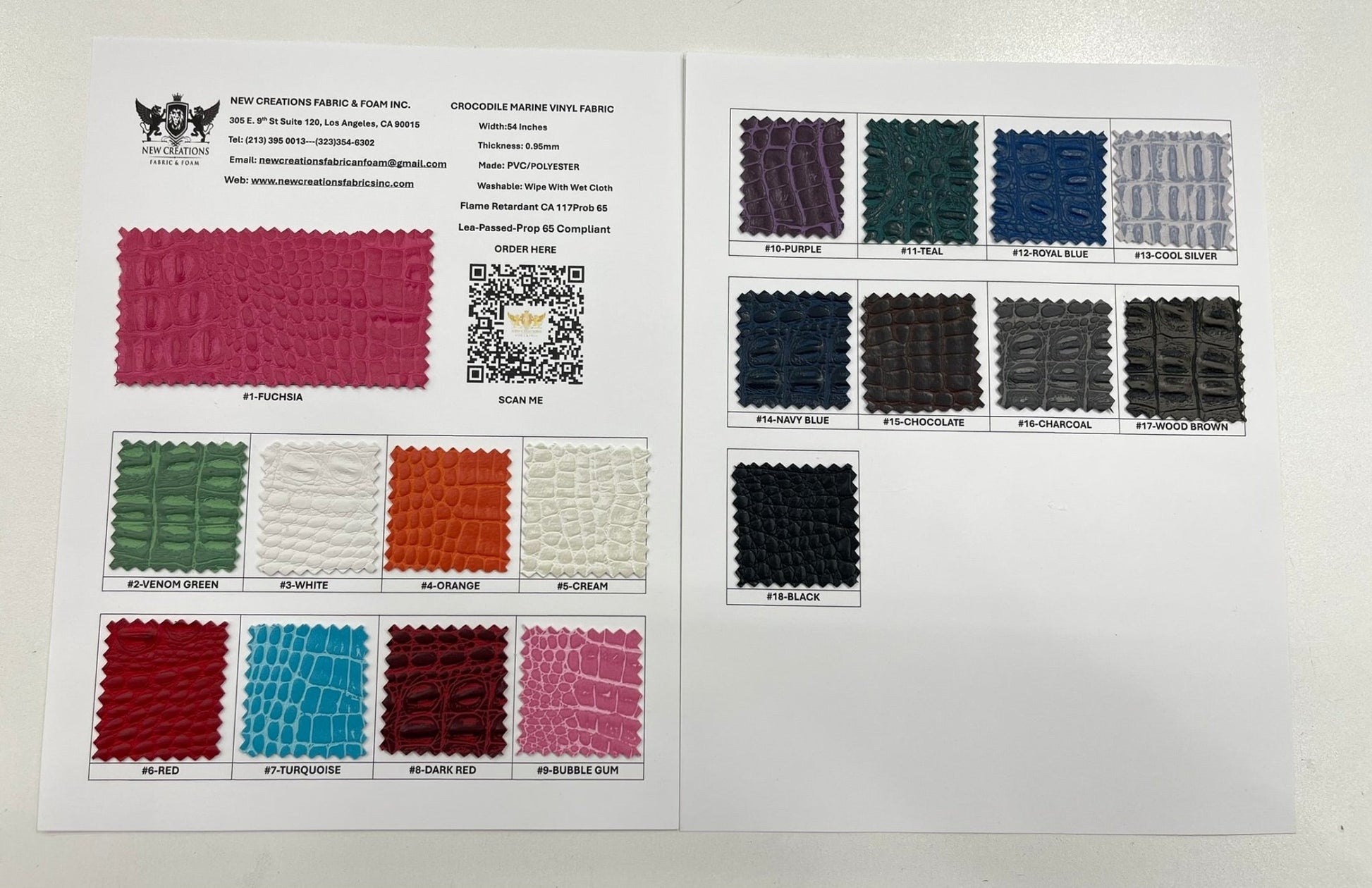 Crocodile Marine Vinyl 2 tone Upholstery Skin Texture Faux Leather PVC| New Creations Fabric & Foam Inc. - New Creations Fabric & Foam Inc