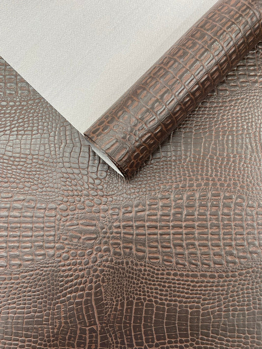 Crocodile Marine Vinyl 2 tone Upholstery Skin Texture Faux Leather PVC| New Creations Fabric & Foam Inc. - New Creations Fabric & Foam Inc