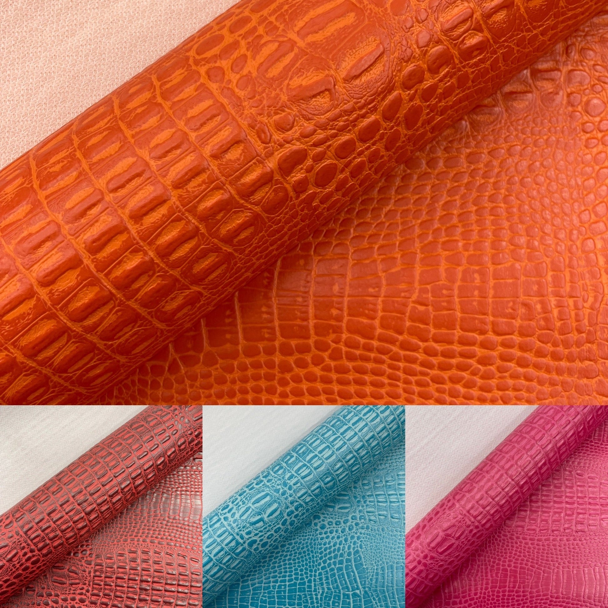 Crocodile Marine Vinyl 2 tone Upholstery Skin Texture Faux Leather PVC| New Creations Fabric & Foam Inc. - New Creations Fabric & Foam Inc