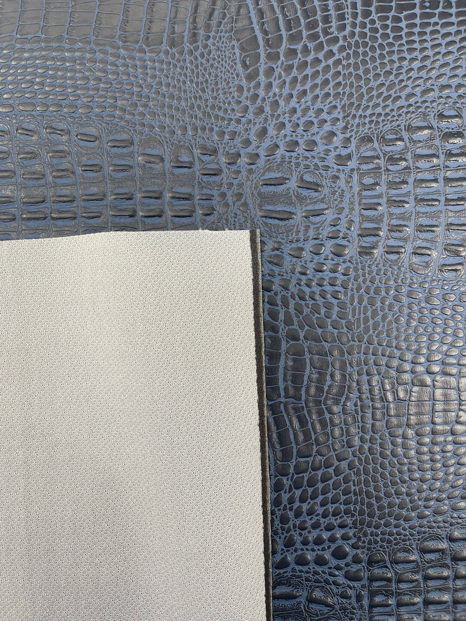 Crocodile Marine Vinyl 2 tone Upholstery Skin Texture Faux Leather PVC| New Creations Fabric & Foam Inc. - New Creations Fabric & Foam Inc