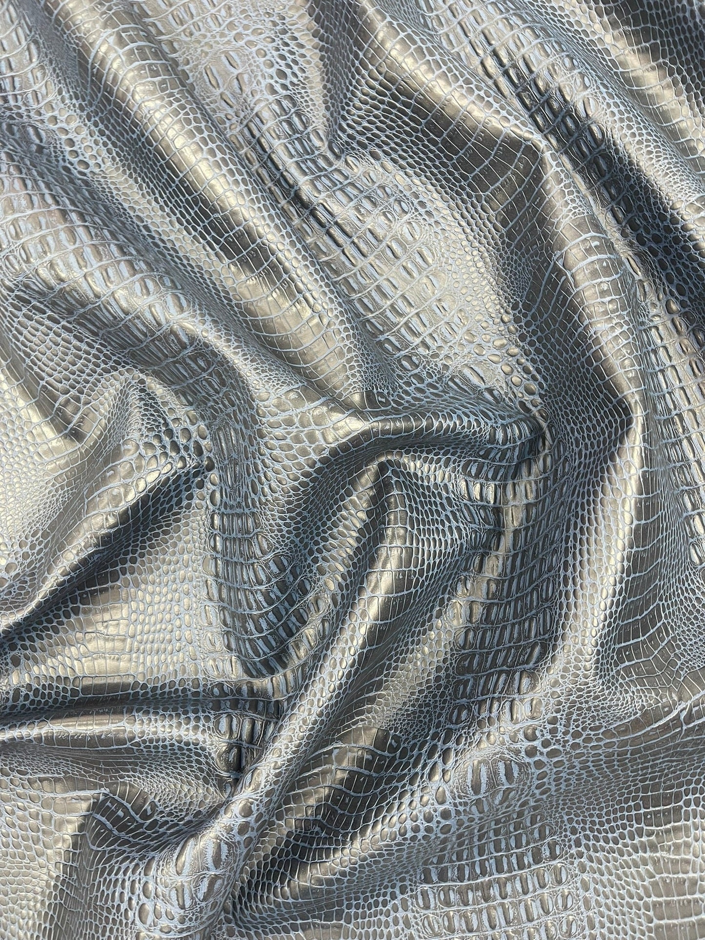 Crocodile Marine Vinyl 2 tone Upholstery Skin Texture Faux Leather PVC| New Creations Fabric & Foam Inc. - New Creations Fabric & Foam Inc