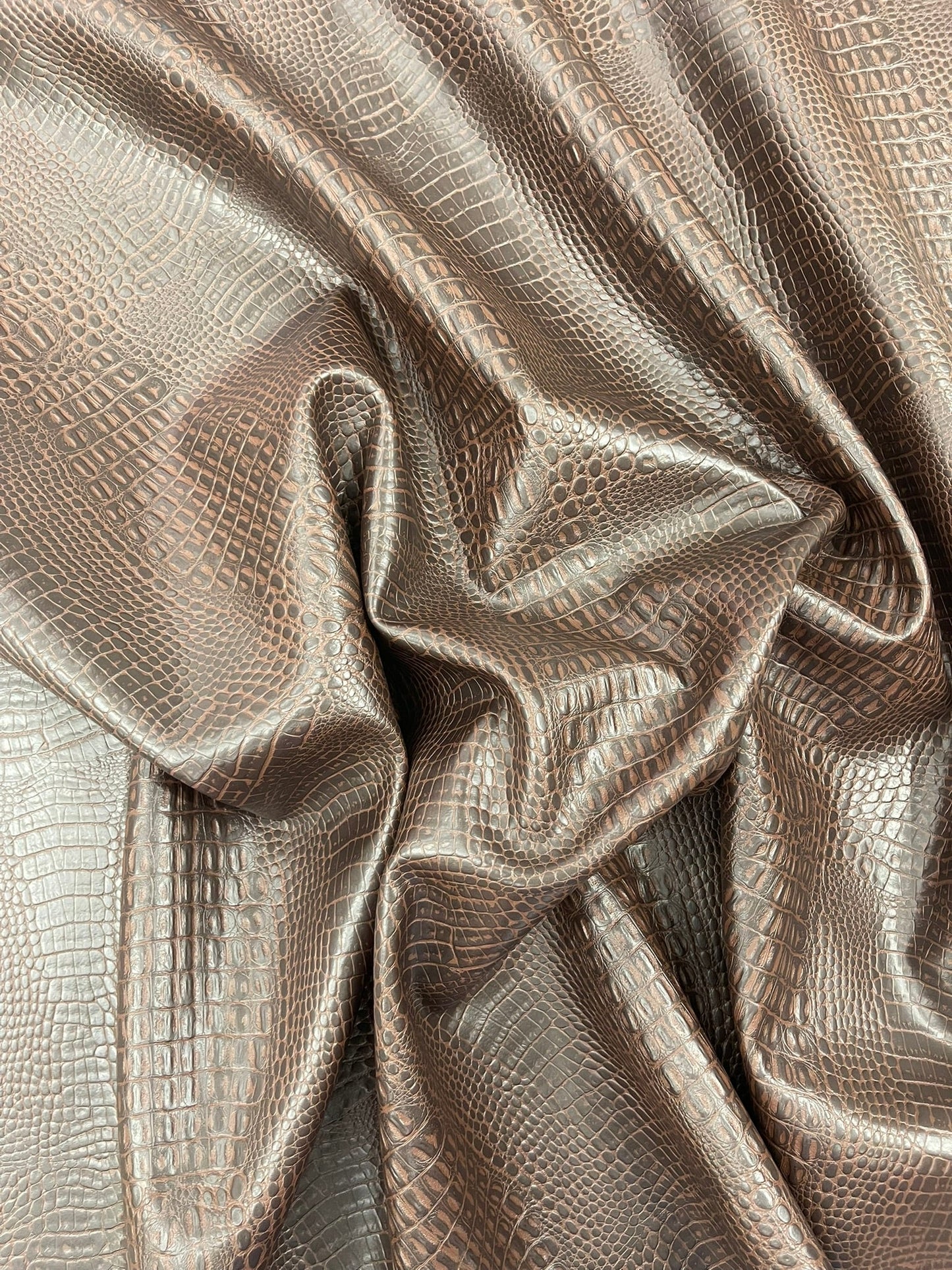 Crocodile Marine Vinyl 2 tone Upholstery Skin Texture Faux Leather PVC| New Creations Fabric & Foam Inc. - New Creations Fabric & Foam Inc