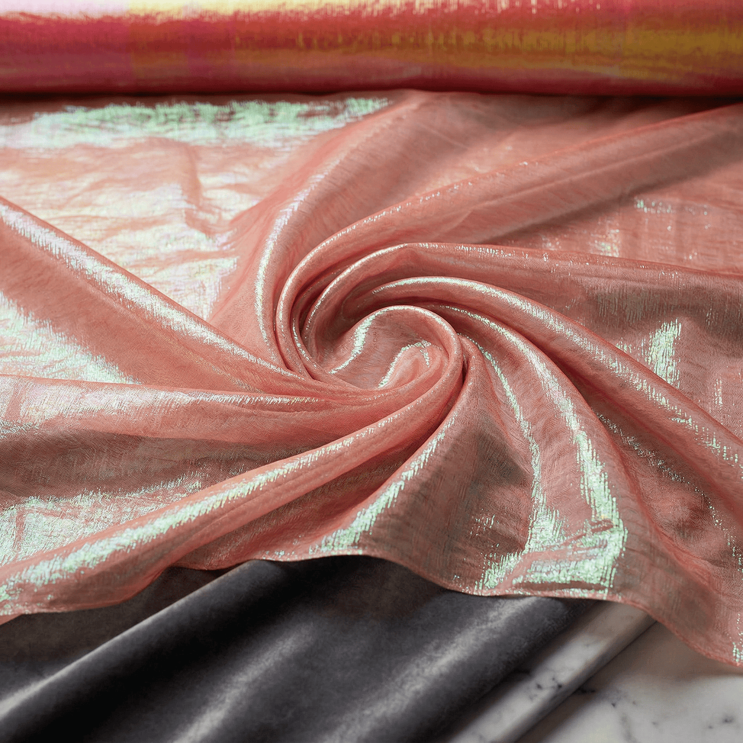 Crushed Iridescent Organza Fabric by the Yard 44/45” Wide – Shimmer Sheer Organza for Wedding Decor, Backdrops, Table Runners, Dresses & Costumes - New Creations Fabric & Foam Inc