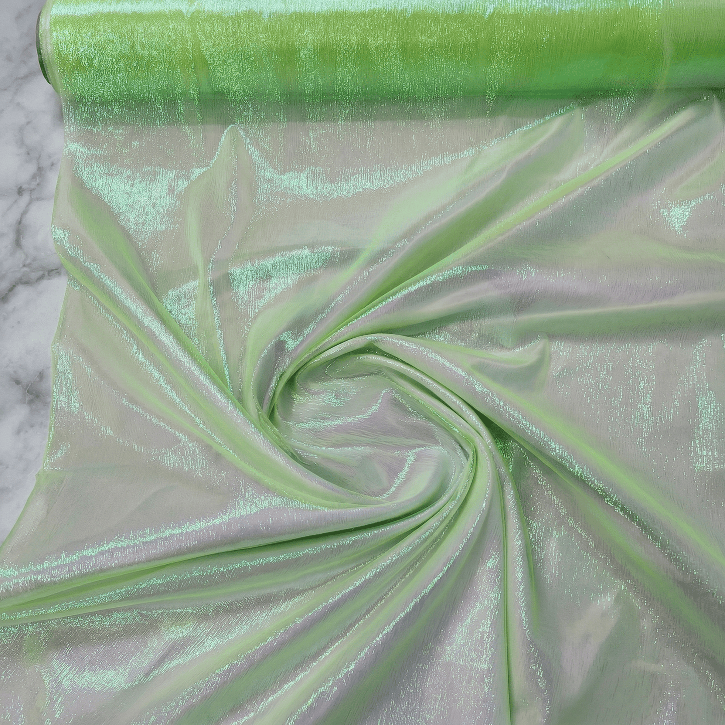 Crushed Iridescent Organza Fabric by the Yard 44/45” Wide – Shimmer Sheer Organza for Wedding Decor, Backdrops, Table Runners, Dresses & Costumes - New Creations Fabric & Foam Inc