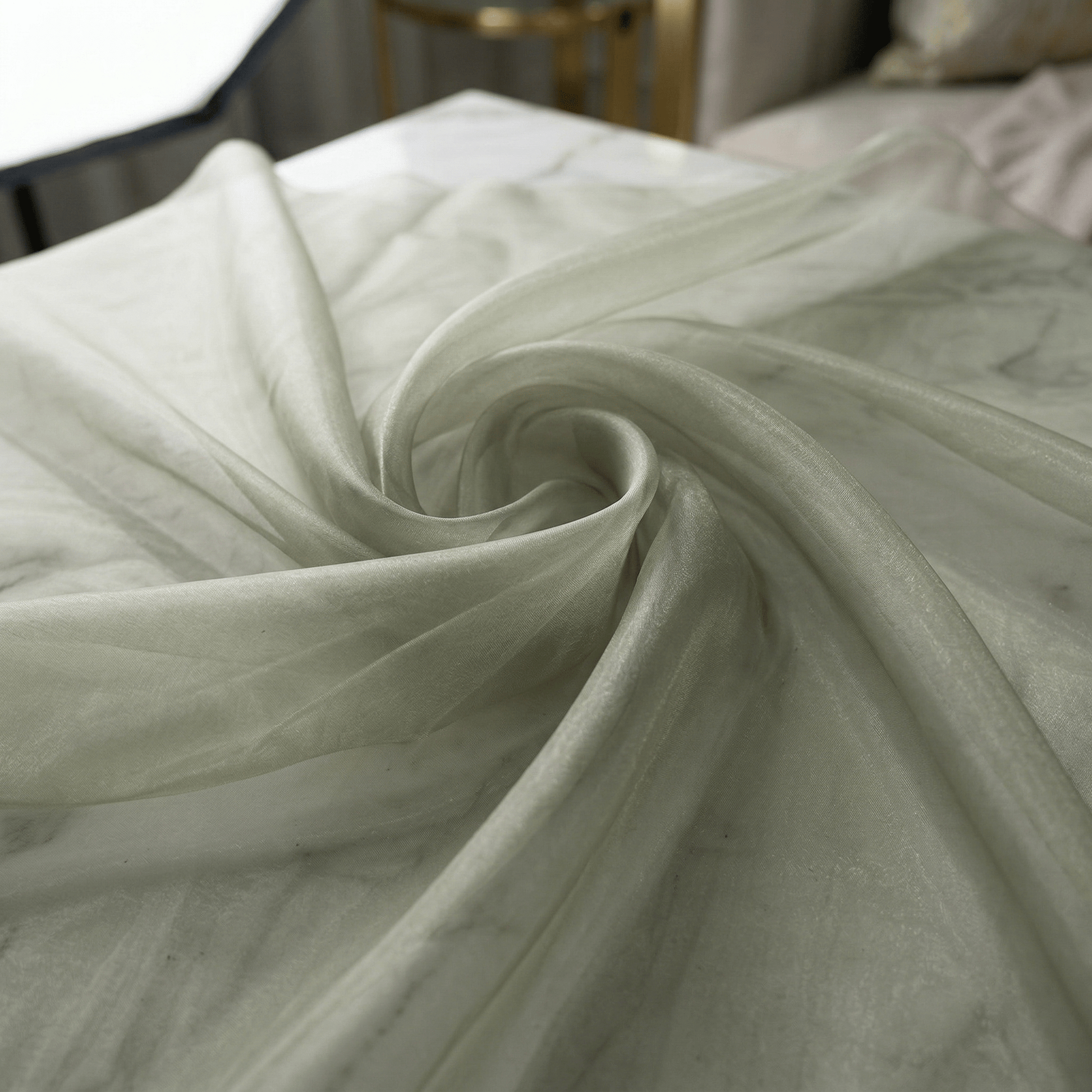 Crystal Organza Fabric by the Yard 60” Wide – Sheer Shiny Organza for Wedding Decor, Draping, Dresses, Curtains & Event Styling - New Creations Fabric & Foam Inc