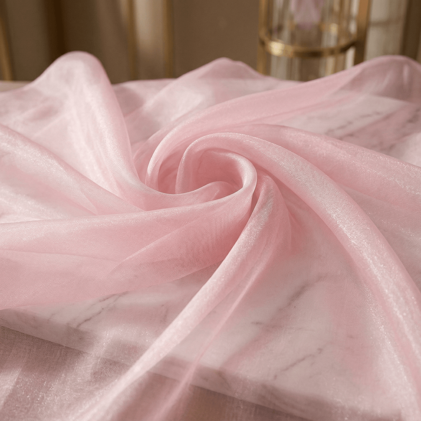 Crystal Organza Fabric by the Yard 60” Wide – Sheer Shiny Organza for Wedding Decor, Draping, Dresses, Curtains & Event Styling - New Creations Fabric & Foam Inc