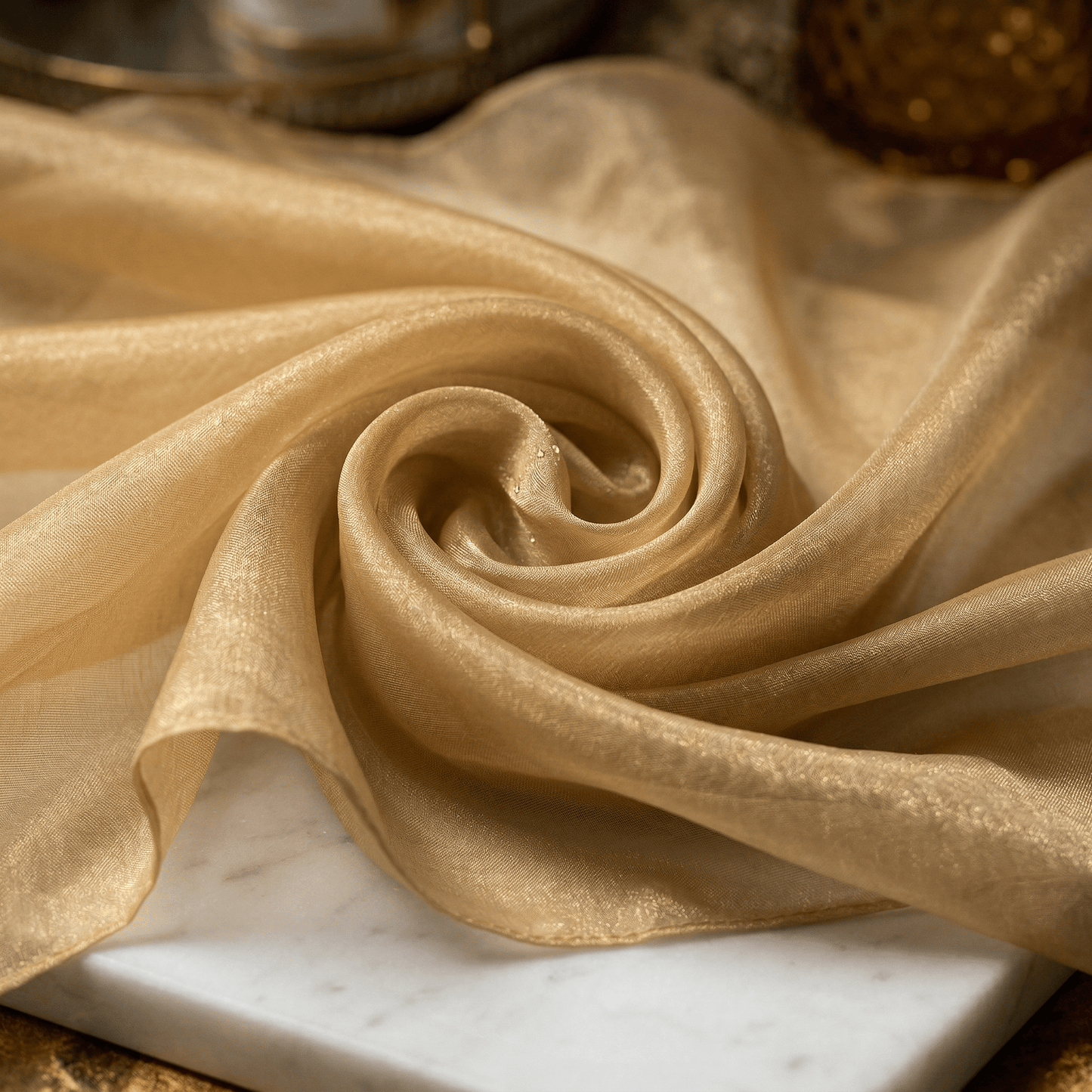 Crystal Organza Fabric by the Yard 60” Wide – Sheer Shiny Organza for Wedding Decor, Draping, Dresses, Curtains & Event Styling - New Creations Fabric & Foam Inc