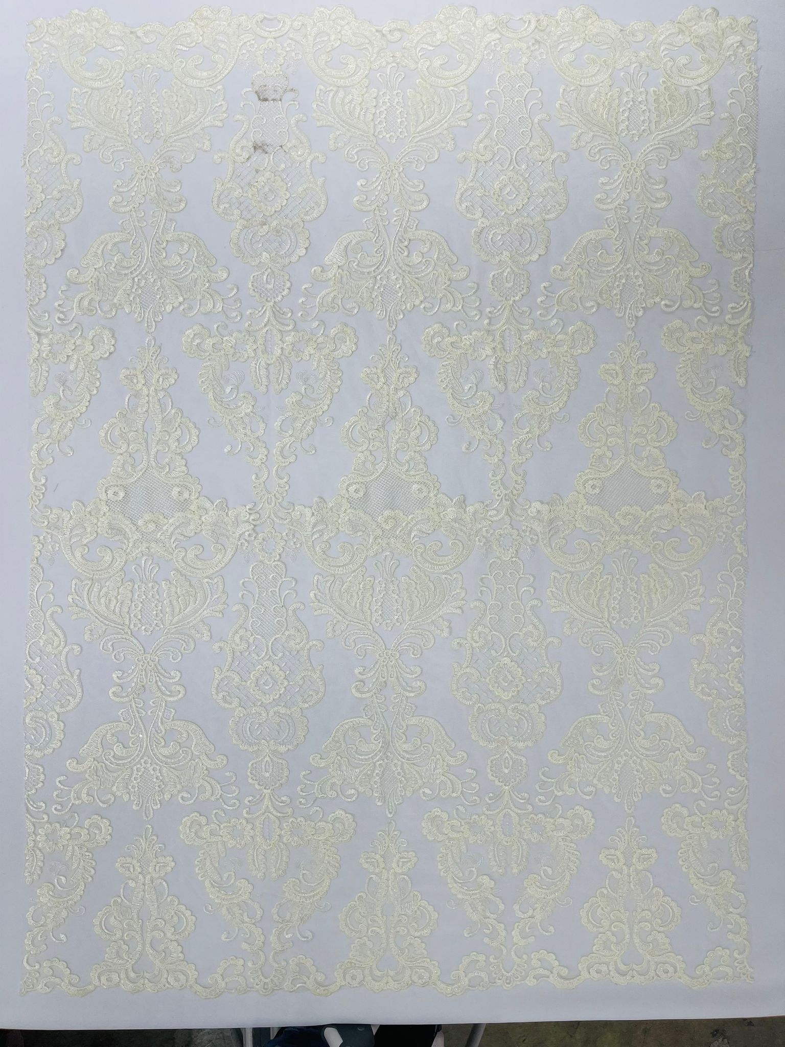 Damask Embroidered Lace Fabric 54” Wide| New Creations Fabric & Foam Inc. - New Creations Fabric & Foam Inc