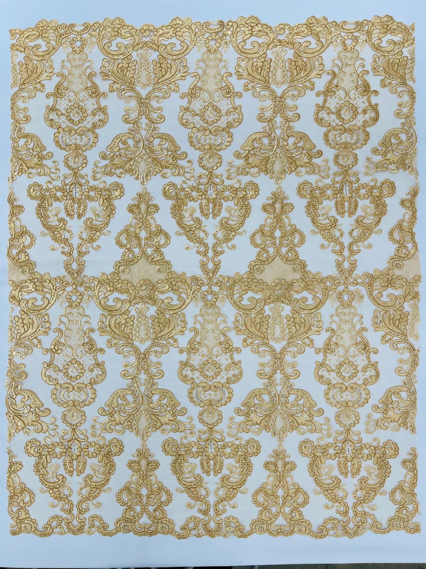 Damask Embroidered Lace Fabric 54” Wide| New Creations Fabric & Foam Inc. - New Creations Fabric & Foam Inc