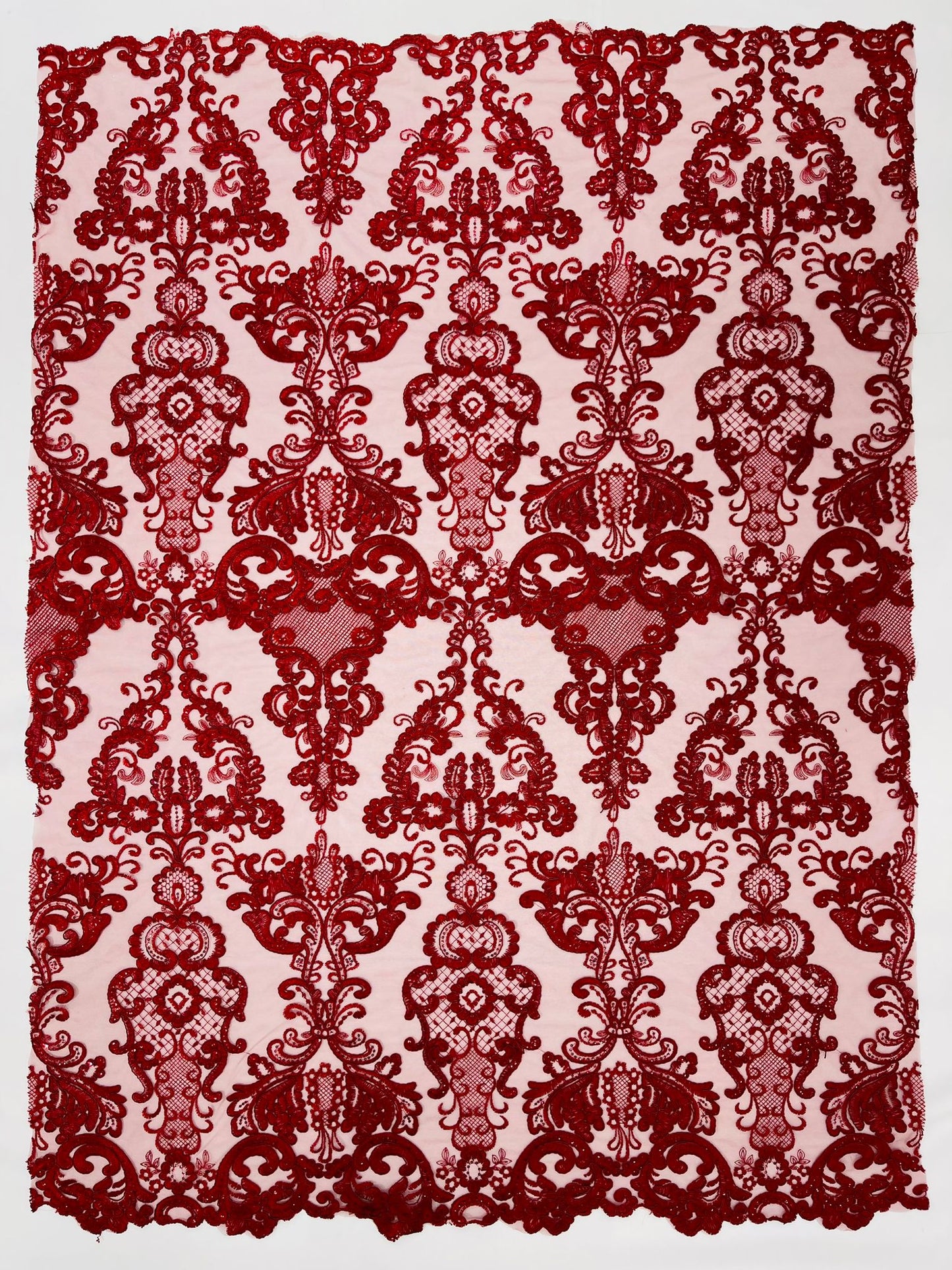 Damask Embroidered Lace Fabric 54” Wide| New Creations Fabric & Foam Inc. - New Creations Fabric & Foam Inc