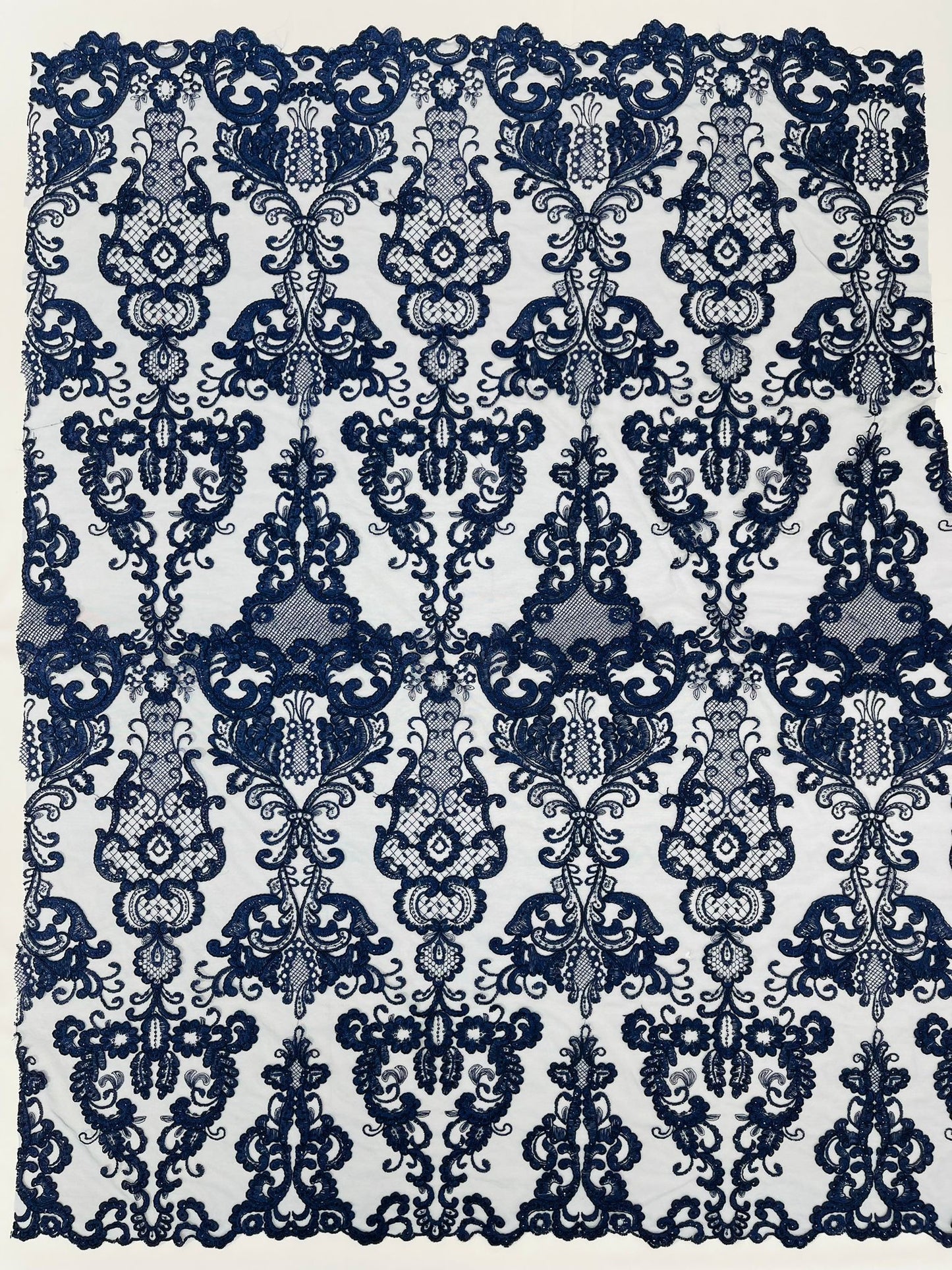 Damask Embroidered Lace Fabric 54” Wide| New Creations Fabric & Foam Inc. - New Creations Fabric & Foam Inc